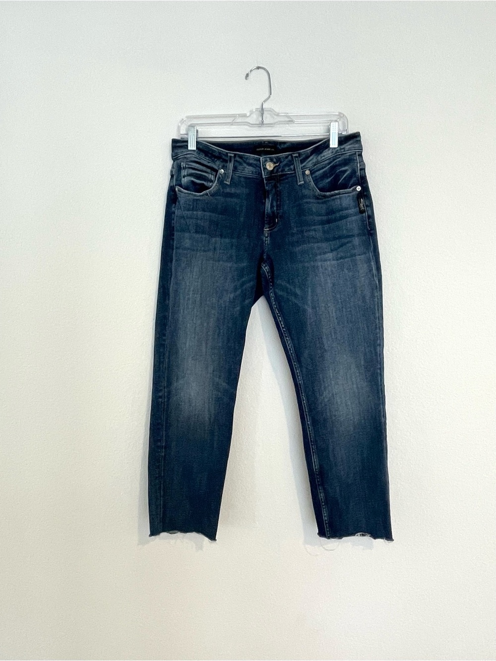 Silver Jeans Dark Wash Women's 30 Cropped Boyfriend Jeans